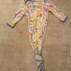 Floral Knot Baby One-Piece Sleeper - Pink & Pastel